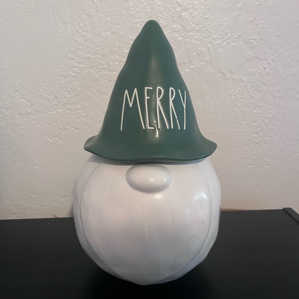Rae Dunn Merry Gnome - Green and White